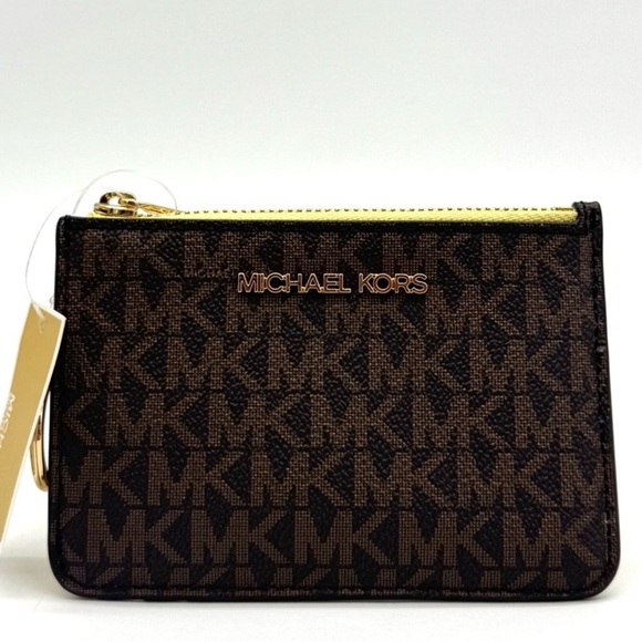 Michael Kors Jet Set Travel Small Signature Logo Coin Purse Buttercup - Picture 1 of 8
